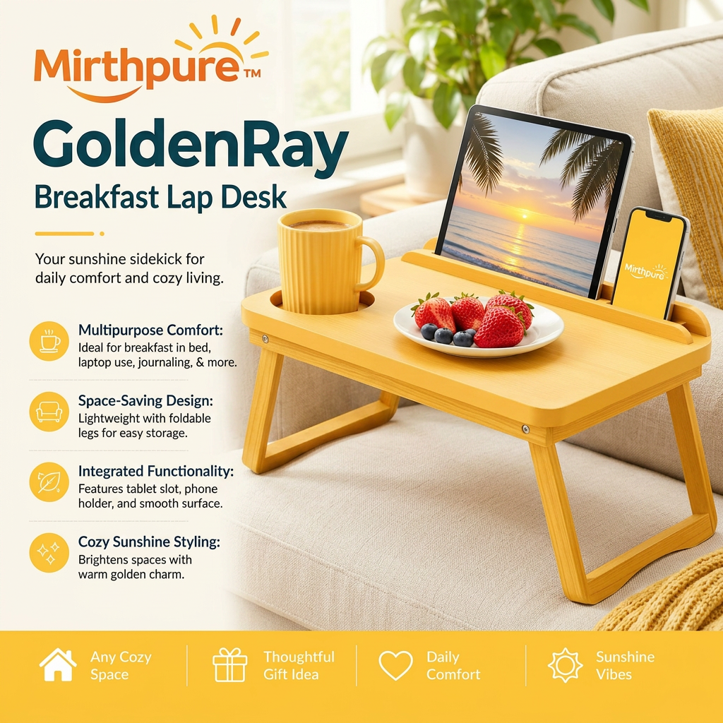 Mirthpure™ GoldenRay Foldable Breakfast Lap Desk